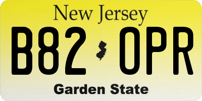 NJ license plate B82OPR