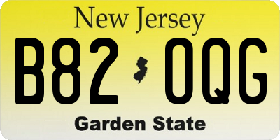 NJ license plate B82OQG
