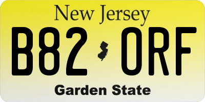 NJ license plate B82ORF