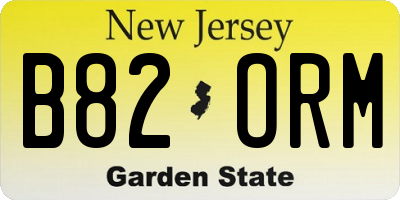 NJ license plate B82ORM