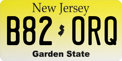 NJ license plate B82ORQ