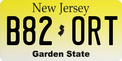 NJ license plate B82ORT