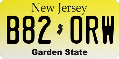 NJ license plate B82ORW