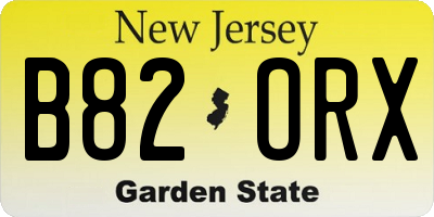 NJ license plate B82ORX