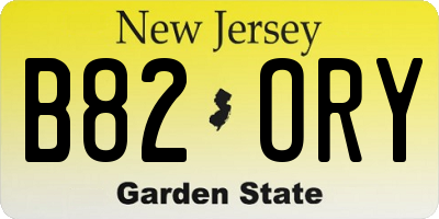 NJ license plate B82ORY