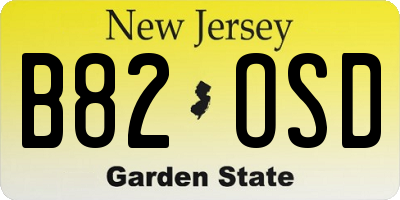 NJ license plate B82OSD