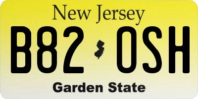 NJ license plate B82OSH