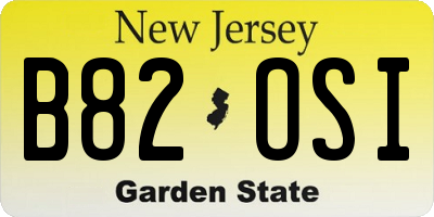 NJ license plate B82OSI