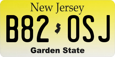 NJ license plate B82OSJ