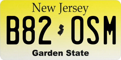 NJ license plate B82OSM
