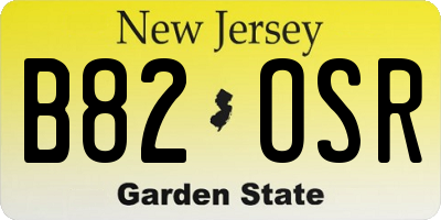 NJ license plate B82OSR