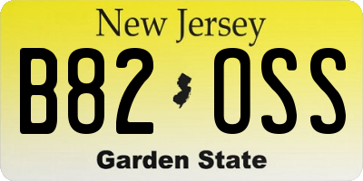 NJ license plate B82OSS