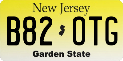 NJ license plate B82OTG