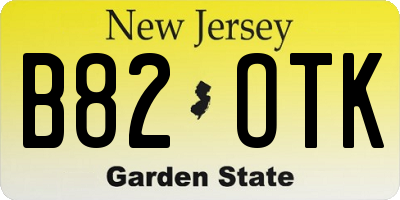 NJ license plate B82OTK
