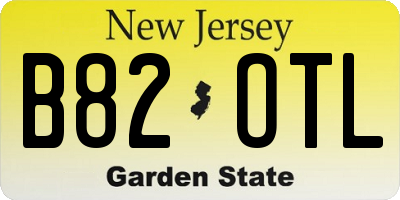NJ license plate B82OTL