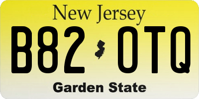 NJ license plate B82OTQ