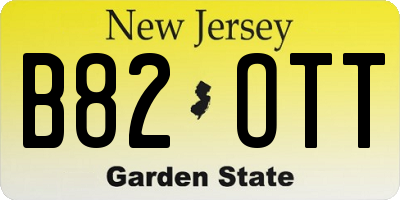 NJ license plate B82OTT