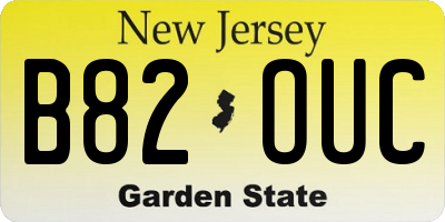 NJ license plate B82OUC