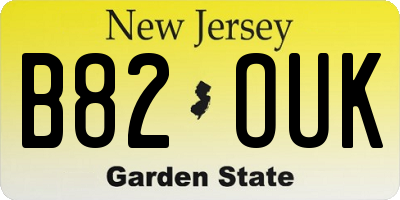 NJ license plate B82OUK