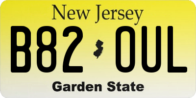 NJ license plate B82OUL