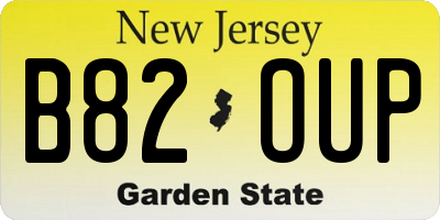 NJ license plate B82OUP