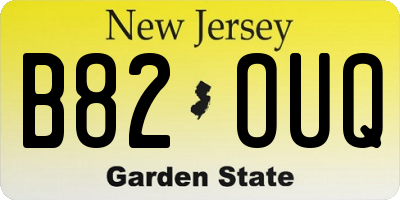NJ license plate B82OUQ