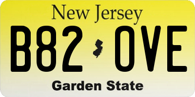 NJ license plate B82OVE