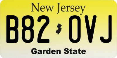 NJ license plate B82OVJ