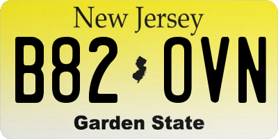 NJ license plate B82OVN