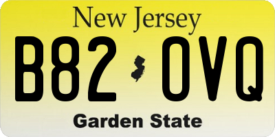 NJ license plate B82OVQ