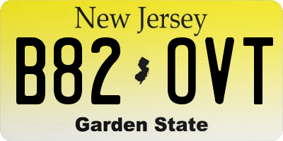 NJ license plate B82OVT