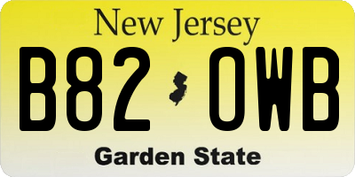 NJ license plate B82OWB
