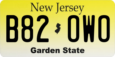 NJ license plate B82OWO