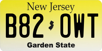 NJ license plate B82OWT