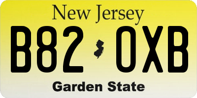 NJ license plate B82OXB
