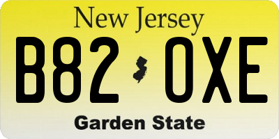 NJ license plate B82OXE