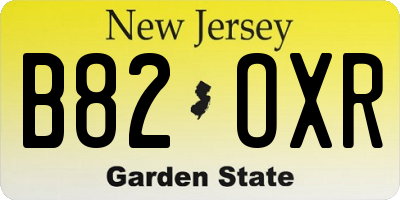 NJ license plate B82OXR