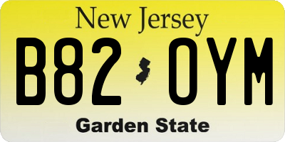 NJ license plate B82OYM