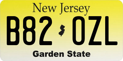 NJ license plate B82OZL