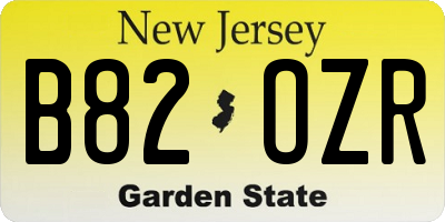 NJ license plate B82OZR