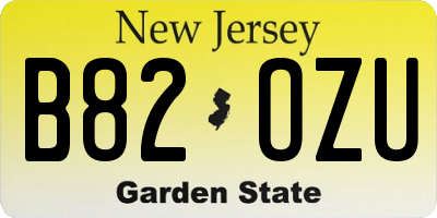 NJ license plate B82OZU
