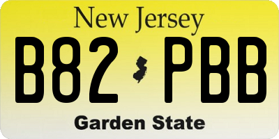 NJ license plate B82PBB