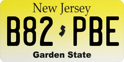 NJ license plate B82PBE