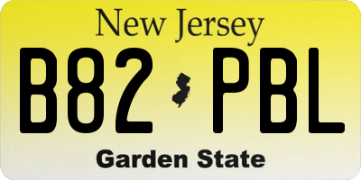 NJ license plate B82PBL