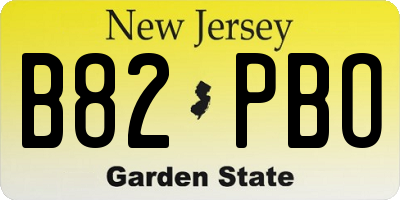 NJ license plate B82PBO