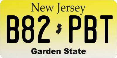 NJ license plate B82PBT