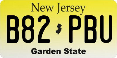 NJ license plate B82PBU