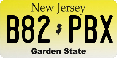 NJ license plate B82PBX