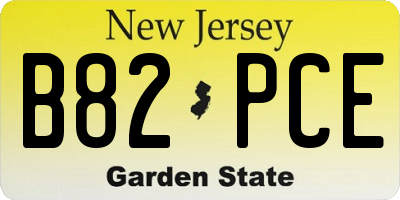 NJ license plate B82PCE