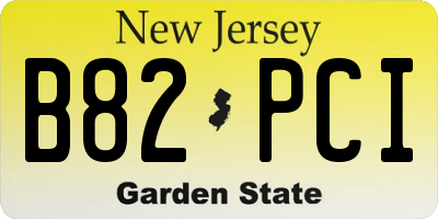 NJ license plate B82PCI
